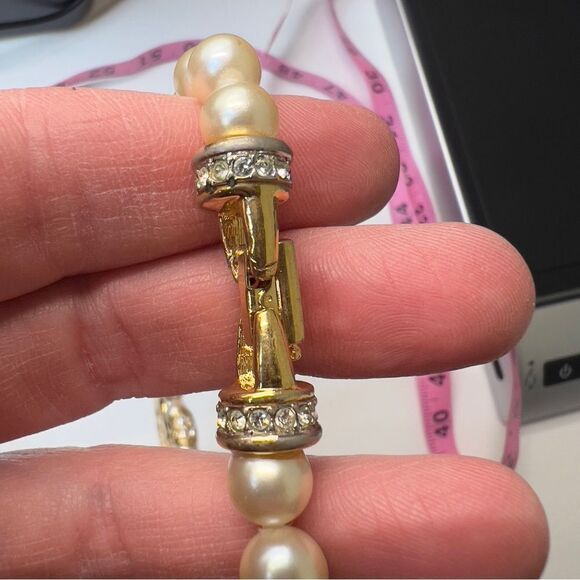 SIGNED SWAROVSKI HEART CRYSTAL PEARL NECKLACE ~ HEART PENDANT RETIRED - Picture 13 of 15